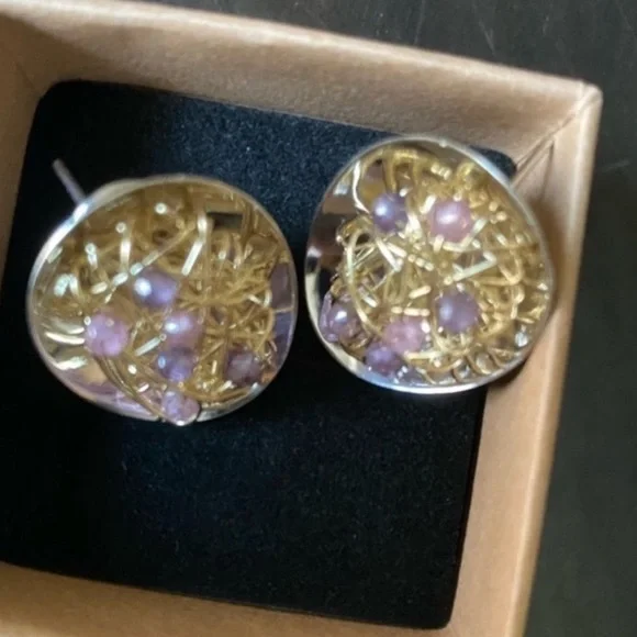 Elegant ITALIAN Real Gold 14K Wire Earrings - Picture 6 of 8